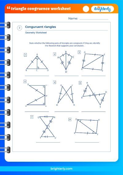 Congruent Triangles Worksheet Answers