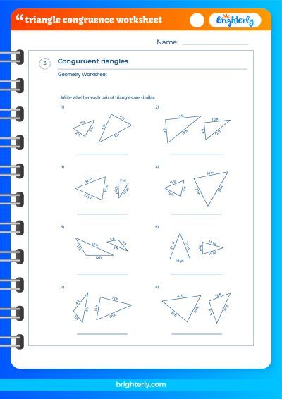 Answer Key Triangle Congruence Worksheet Answers