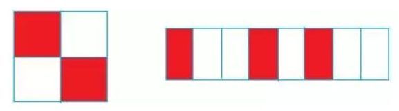 Write the fractions in the space provided below the figures: