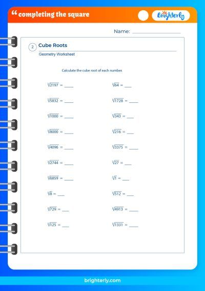 Cube And Cube Roots Worksheets