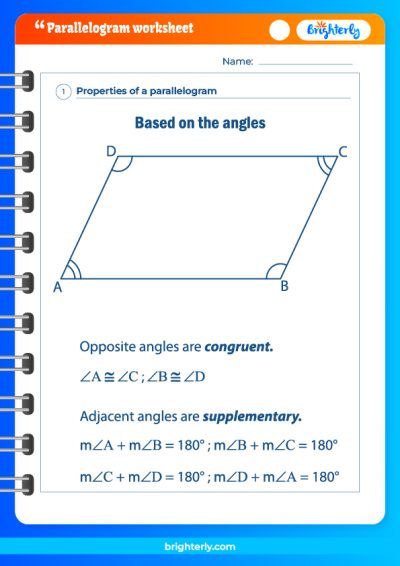 Parallelogram Problems Worksheets