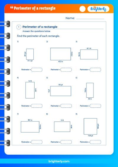 Perimeter Of A Rectangle Worksheets