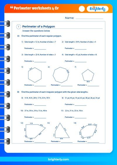 4Th Grade Perimeter Word Problems Worksheet