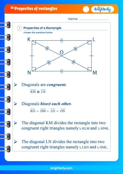 Properties Of Squares And Rectangles Worksheet