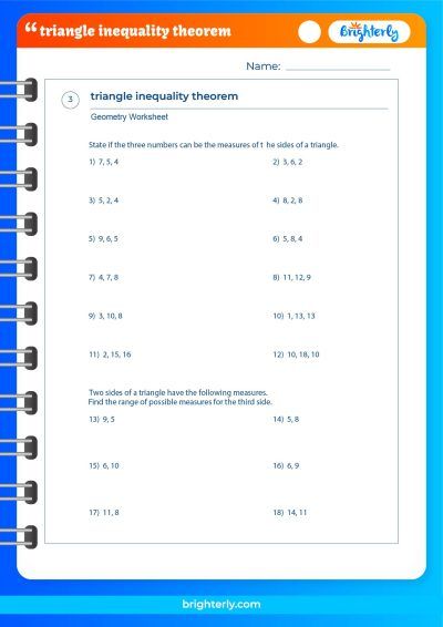 The Triangle Inequality Theorem Worksheet