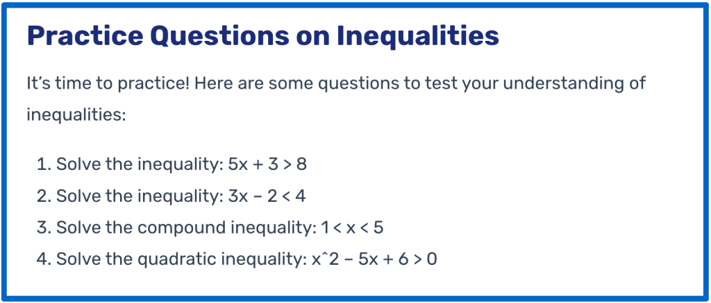 Compound inequality practice worksheets and tests