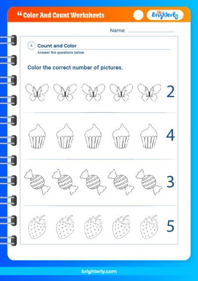 Counting and Coloring Worksheet