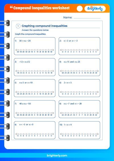 Solving Compound Inequalities Worksheet Answer Key