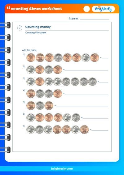 Count Dimes Worksheet