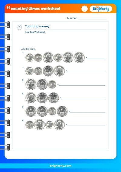 Counting Dimes Worksheet