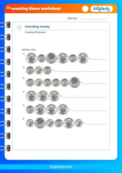 Count Dimes Worksheets