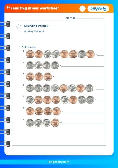 Count Dimes Worksheet Free