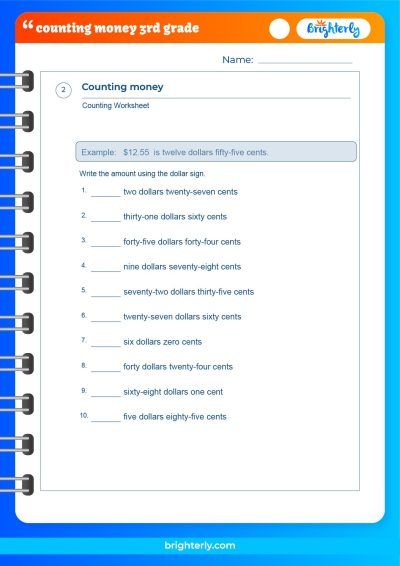 Counting Coins Worksheets 3rd Grade