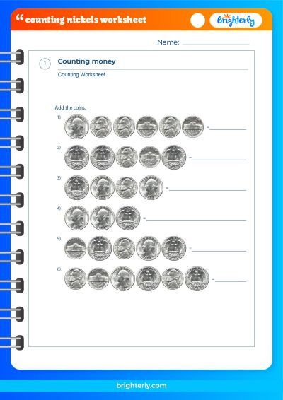 Counting Nickels Worksheet