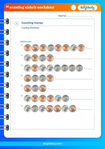 Nickel Counting Worksheets