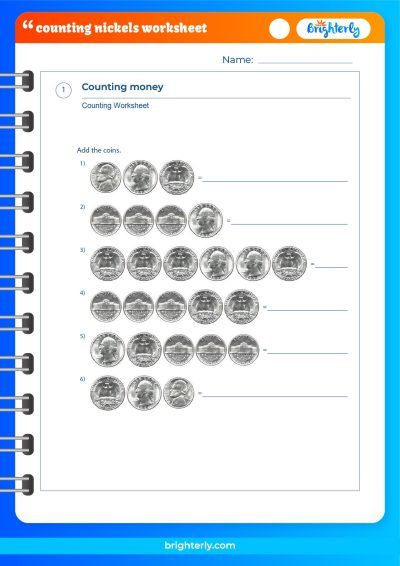 Counting Nickels Worksheet Free