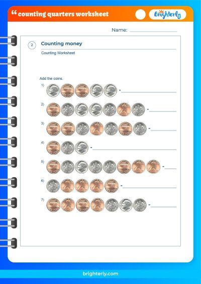 Math Counting Quarters Worksheet