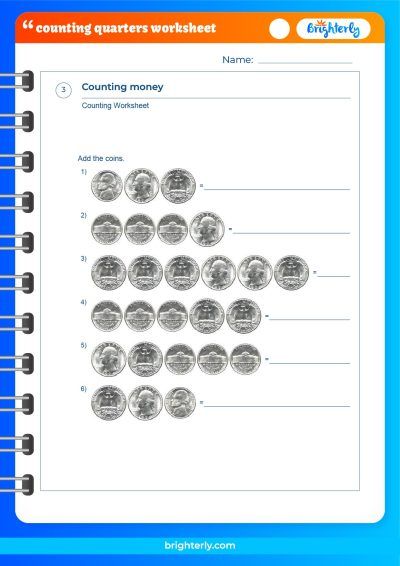 Quarter Counting Worksheet