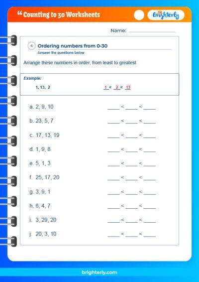 Counting up to 30 Worksheets