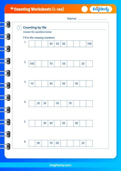 Counting to 100 Worksheet