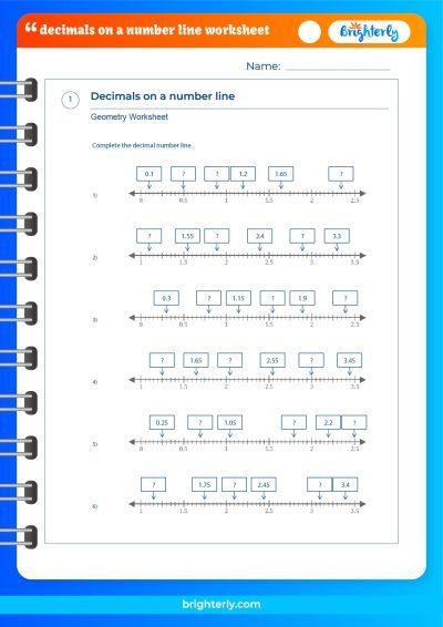 Decimal Number Line Worksheet