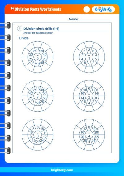 Division Fact Families Worksheet