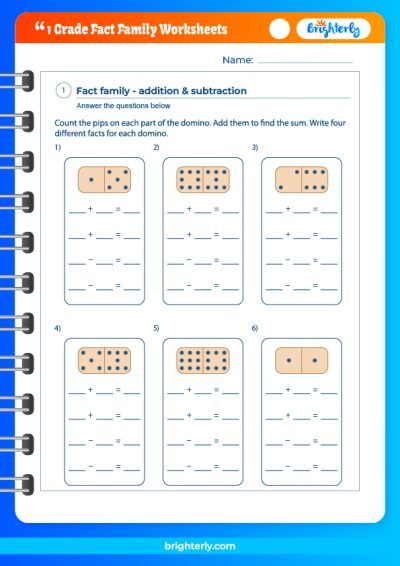 First Grade Math Facts Worksheets