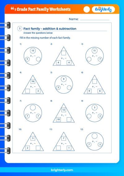 Math Facts 1st Grade Worksheet