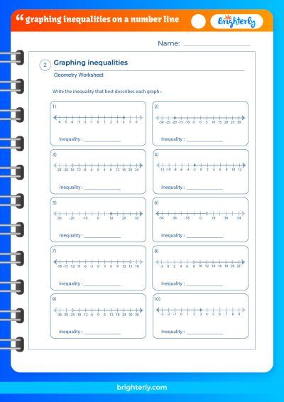 Graphing Inequalities On Number Line Worksheet