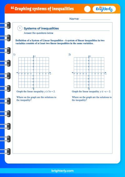 Solving Systems Of Inequalities By Graphing Worksheet Answers