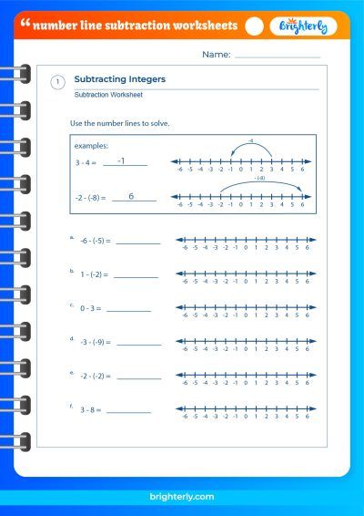 Number Line Subtraction Worksheets Pdf