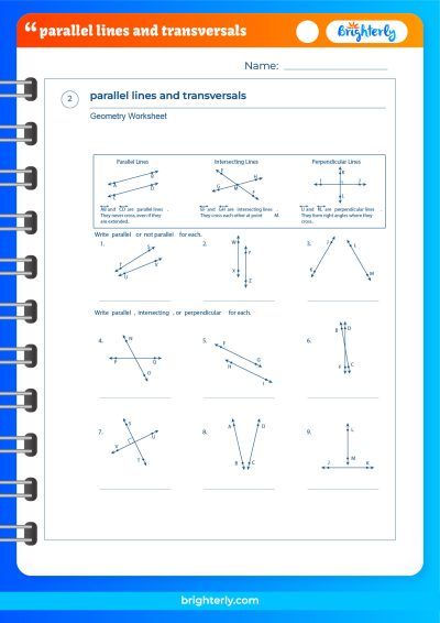 Parallel Lines And Transversals Worksheet Answer Key