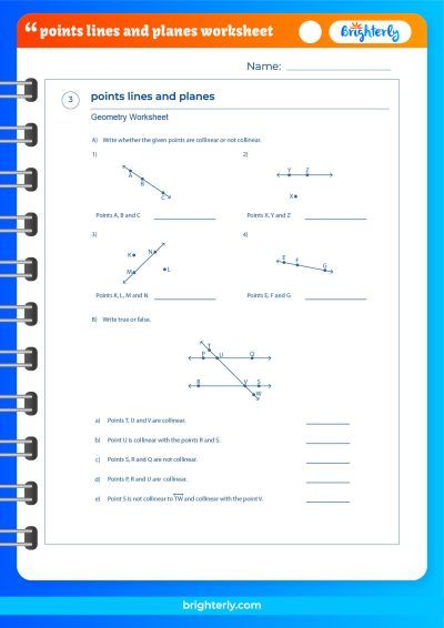 Geometry Points Lines And Planes Worksheet