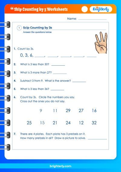 Skip Count by 3 Worksheet