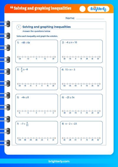 Solve And Graph Inequalities Worksheet