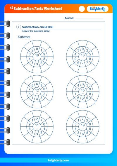 Subtraction Facts to 20 Worksheet