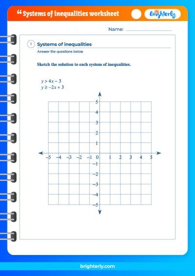 Systems Of Inequalities Worksheet Answers