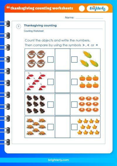 Thanksgiving Meal Calorie Count Worksheet