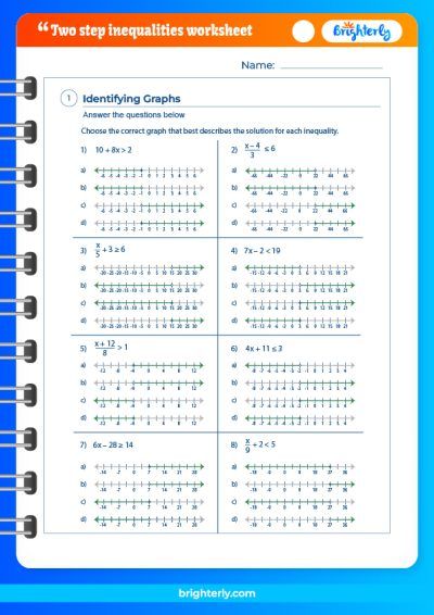 2 Step Inequalities Worksheet