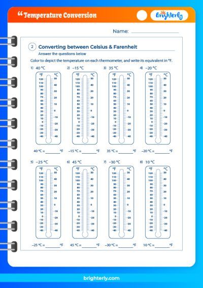 Temperature Conversion Worksheet PDF