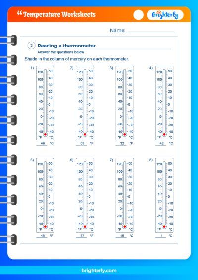 Free Temperature Worksheets