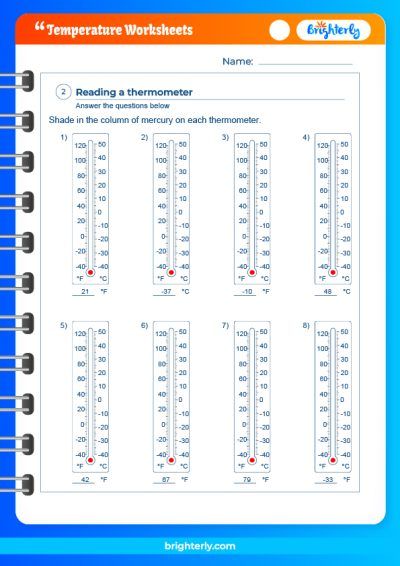 Measurement Temperature Worksheet