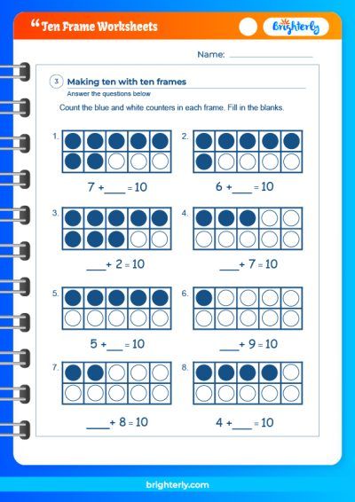 Tens Frame Worksheet