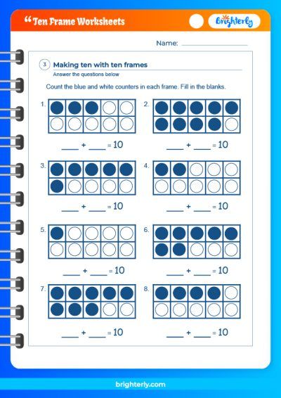 Ten Frame Worksheet