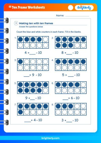 Free Ten Frame Worksheets