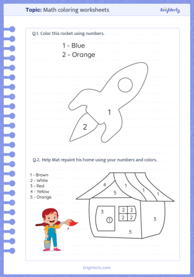 Printable Math Coloring Worksheets