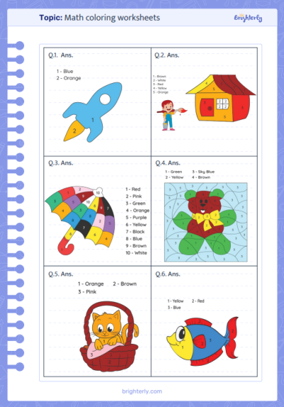 Printable Math Coloring Worksheets