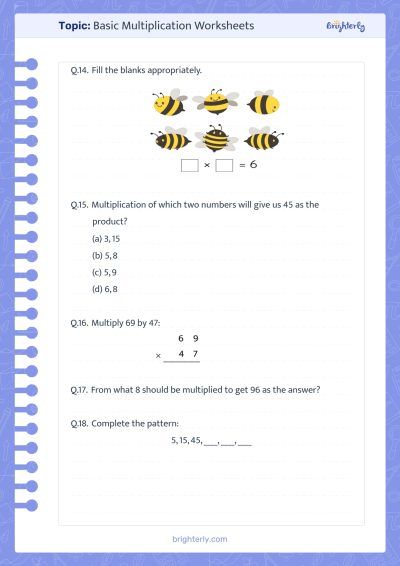 Customer Basic Multiplication Fact Worksheets