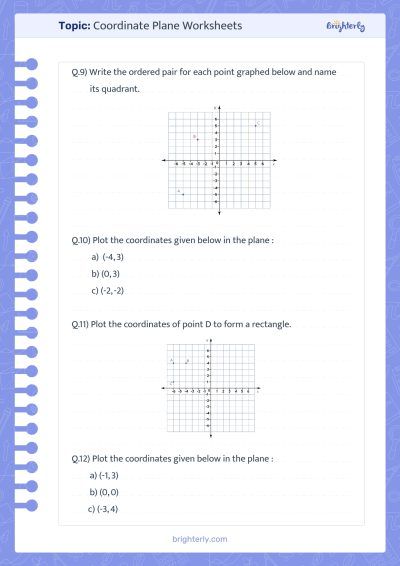 Coordinate Plane Worksheets PDF And Answers