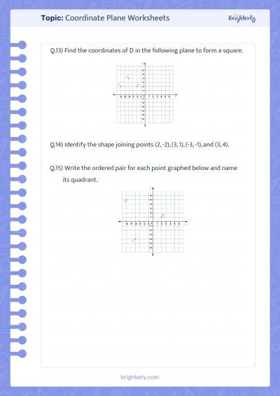 Coordinate Plane Practice Worksheets